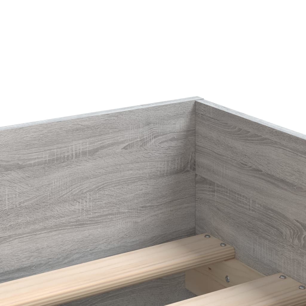 vidaXL Bett mit Schubladen Grau Sonoma 75x190 cm