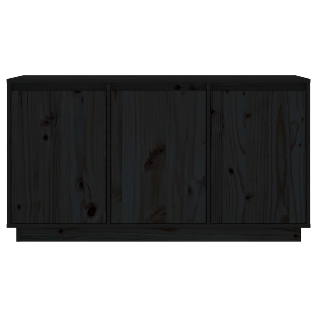 vidaXL Sideboard Schwarz 111x34x60 cm Massivholz Kiefer