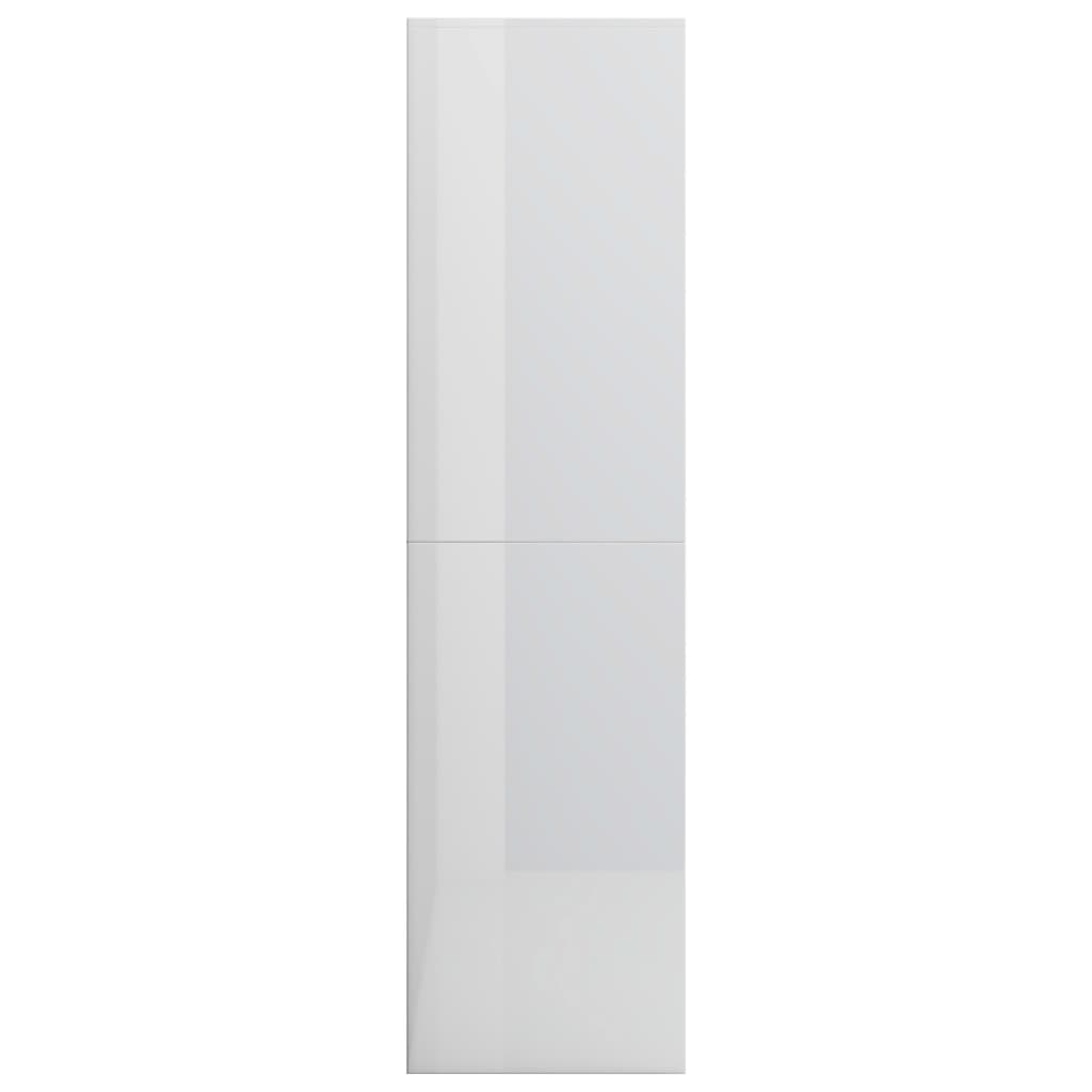 vidaXL Bücherregal/Raumteiler Hochglanz-Weiß 155x24x160 cm