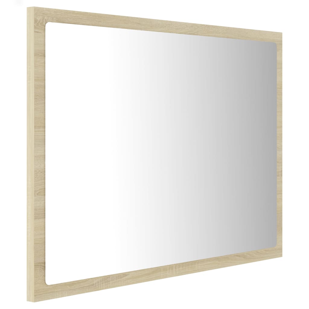 vidaXL LED-Badspiegel Sonoma-Eiche 60x8,5x37 cm Acryl