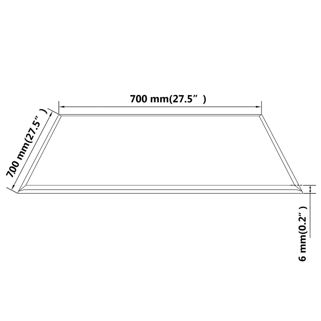 vidaXL Tischplatte aus gehärtetem Glas quadratisch 700x700 mm