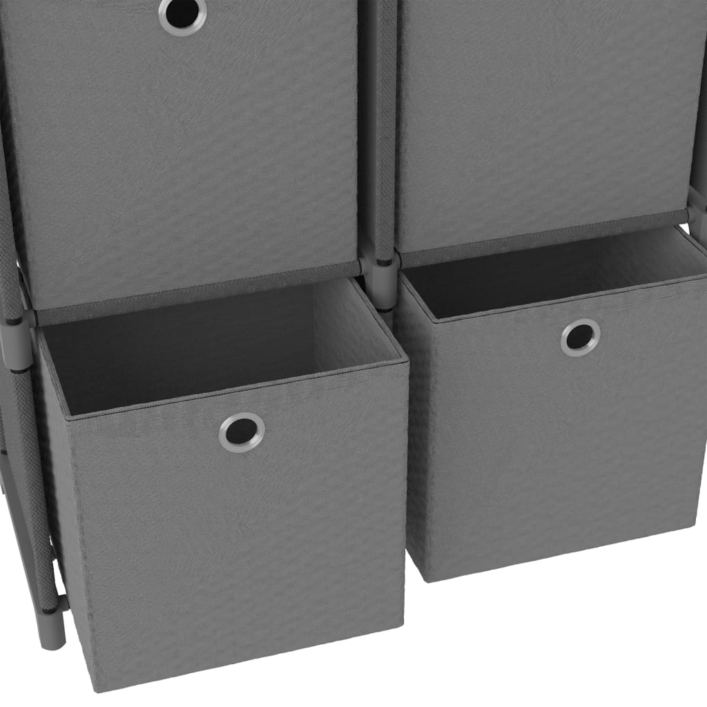 vidaXL Würfel-Regal mit Boxen 5 Fächer Grau 103x30x72,5 cm Stoff