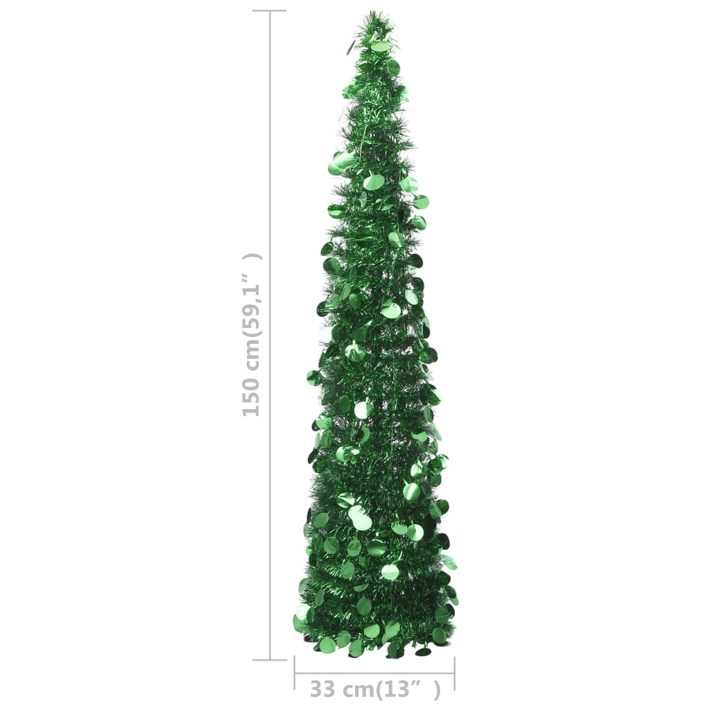 vidaXL Künstlicher Pop-Up-Weihnachtsbaum Grün 150 cm PET