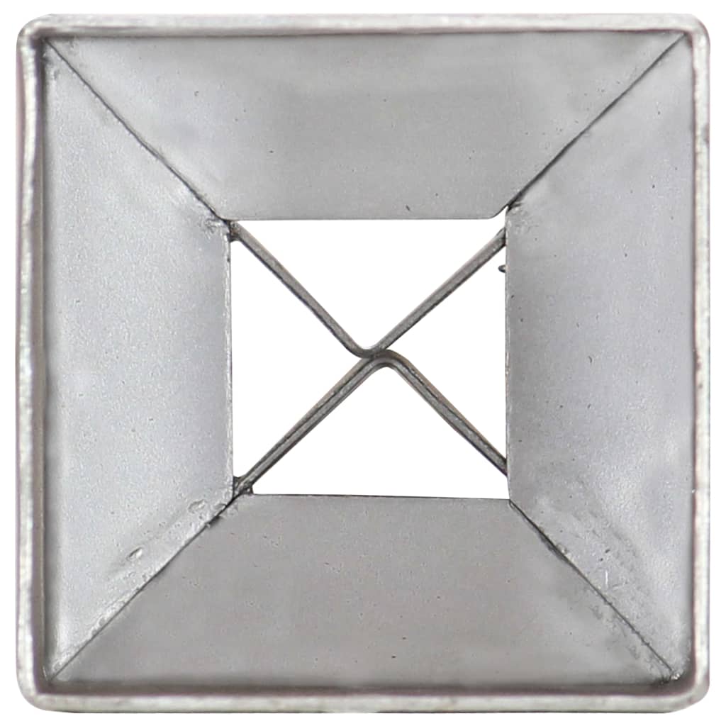 vidaXL Erdspieße 2 Stk. Silbern 7×7×75 cm Verzinkter Stahl