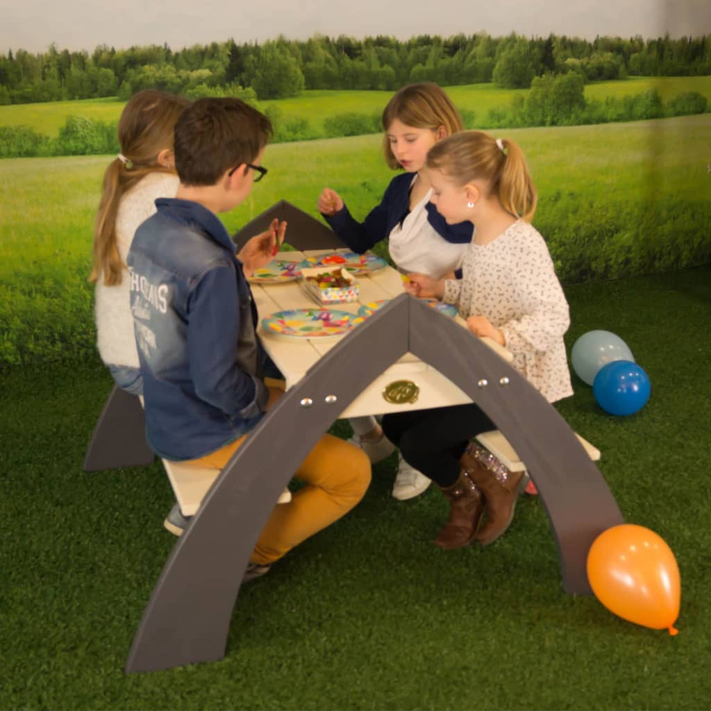 AXI Picknicktisch für Kinder Kylo mit Sonnenschirm XL Weiß und Grau