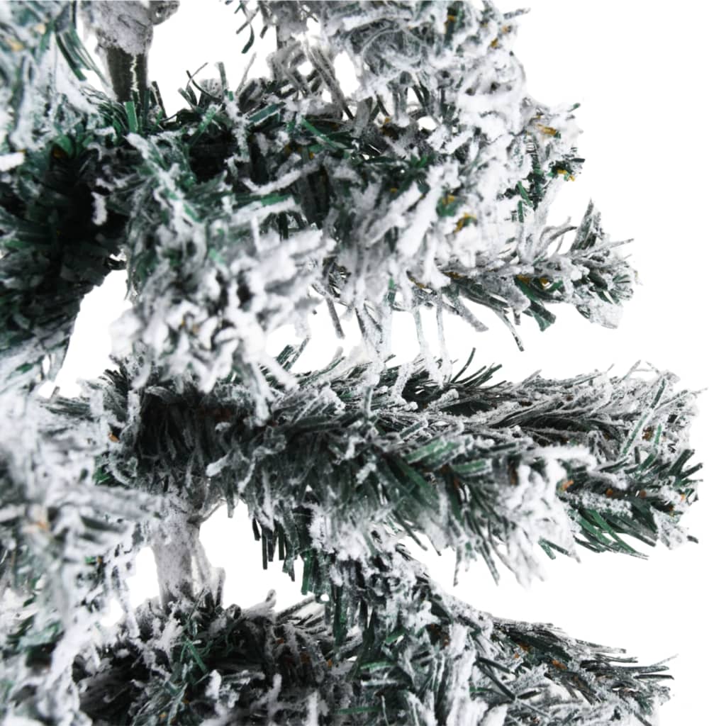 vidaXL Künstlicher Halb-Weihnachtsbaum mit Schnee Schlank 150 cm