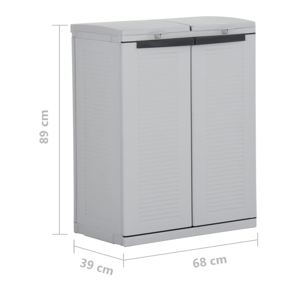 vidaXL Mülleimer Eco Cabinet 68x39x89 cm Grau und Schwarz