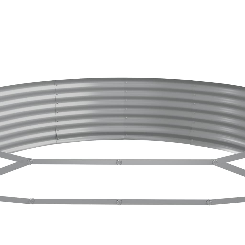vidaXL Hochbeet Pulverbeschichteter Stahl 373x140x36 cm Grau