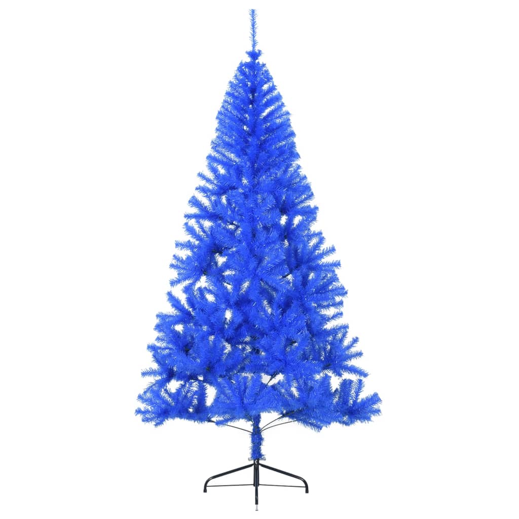 vidaXL Künstlicher Halb-Weihnachtsbaum mit Ständer Blau 210 cm PVC