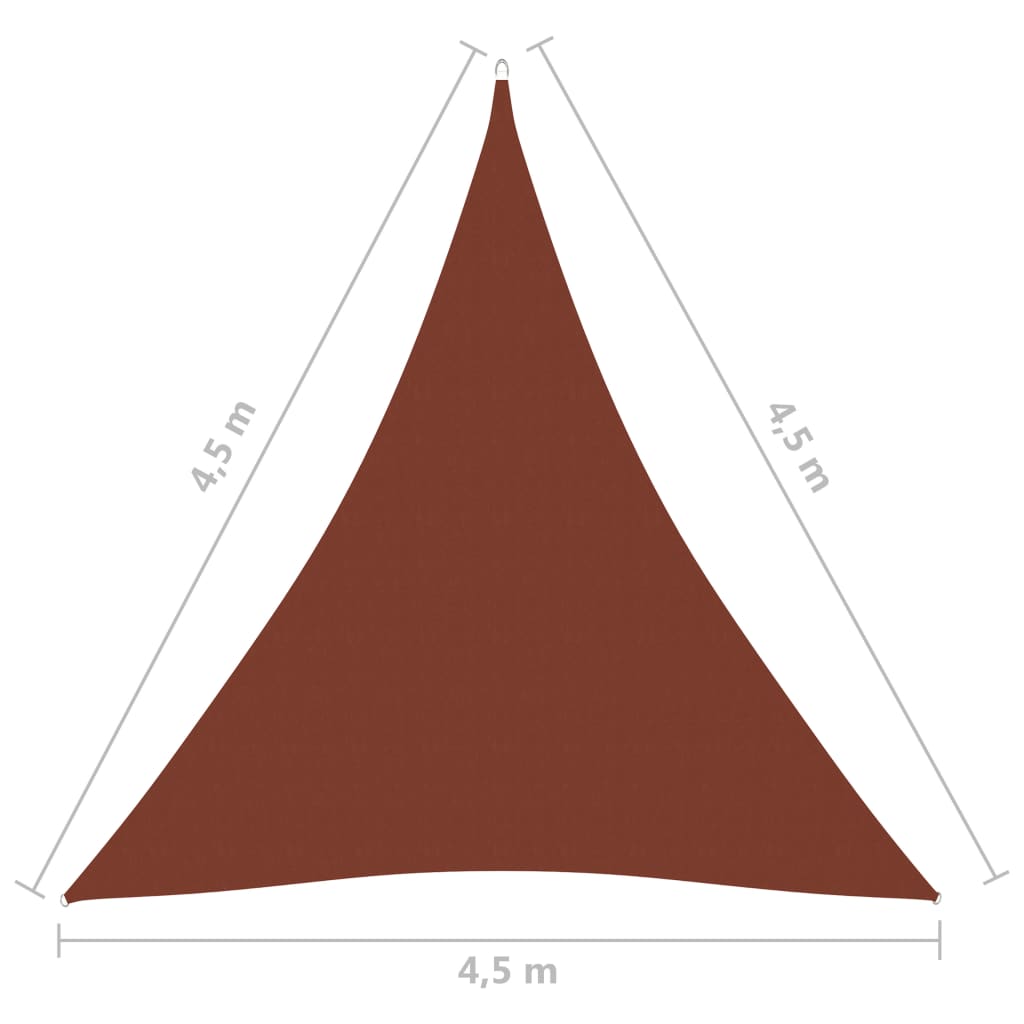 vidaXL Sonnensegel Oxford-Gewebe Dreieckig 4,5x4,5x4,5m Terrakotta-Rot