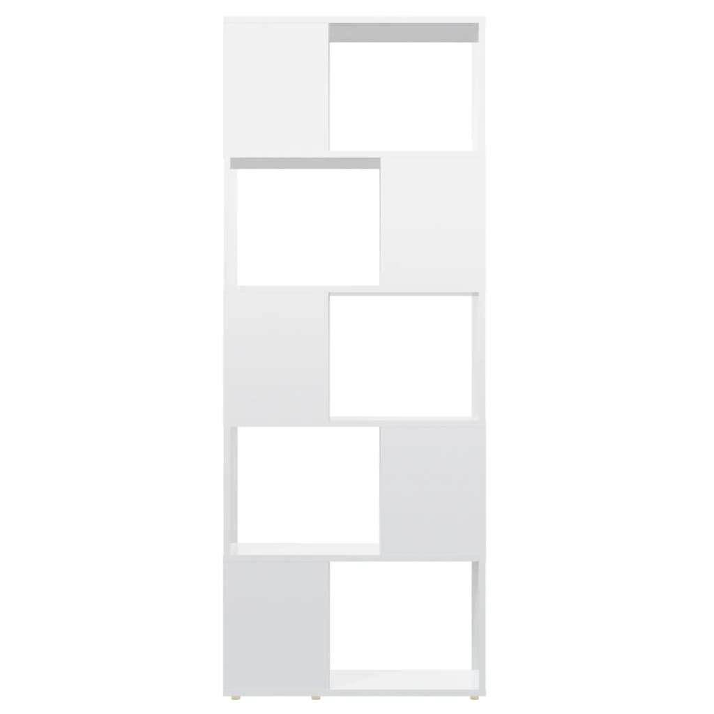 vidaXL Bücherregal Raumteiler Hochglanz-Weiß 60x24x155 cm