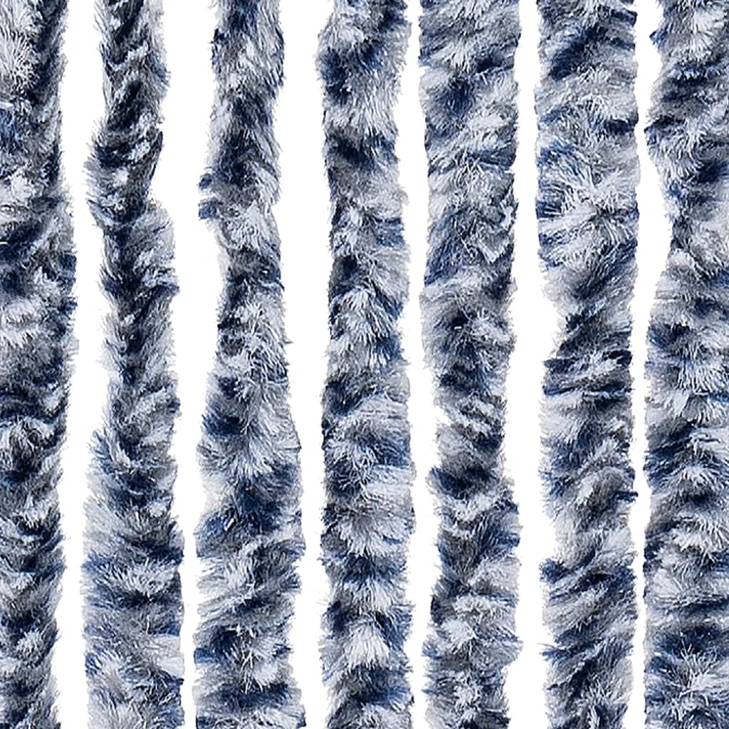 vidaXL Fliegenvorhang Blau und Weiß 100x200 cm Chenille