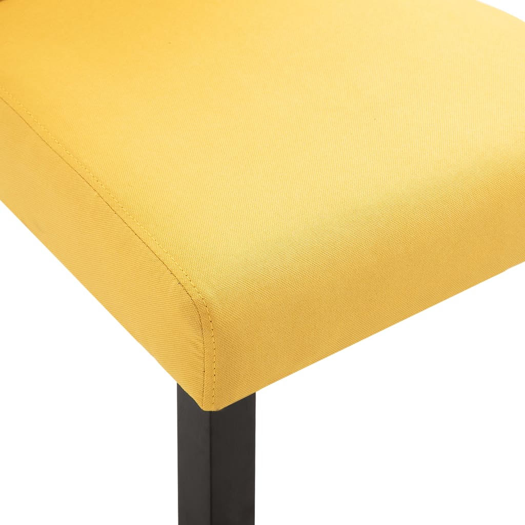 vidaXL Esszimmerstühle 2 Stück Gelb Stoff