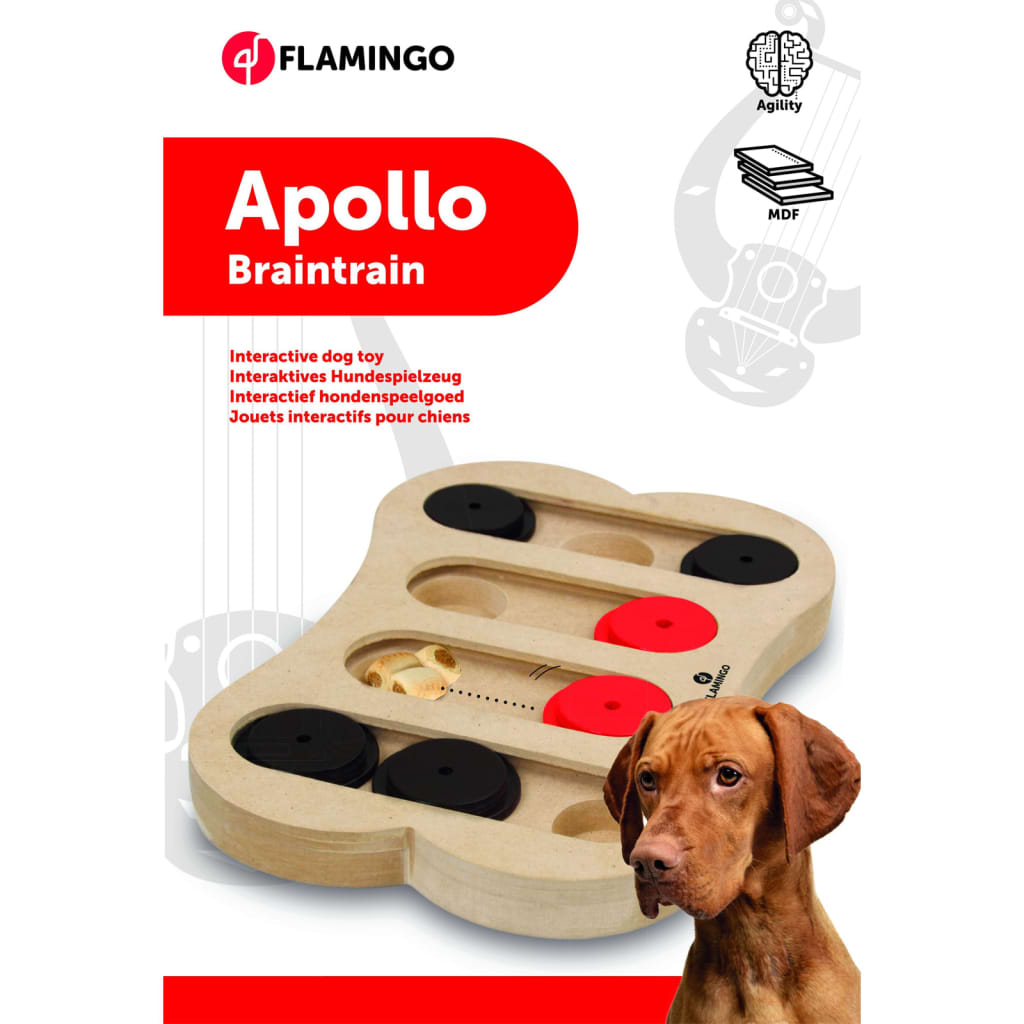 FLAMINGO Hunde-Intelligenzspielzeug Apollo 30x20 Holz