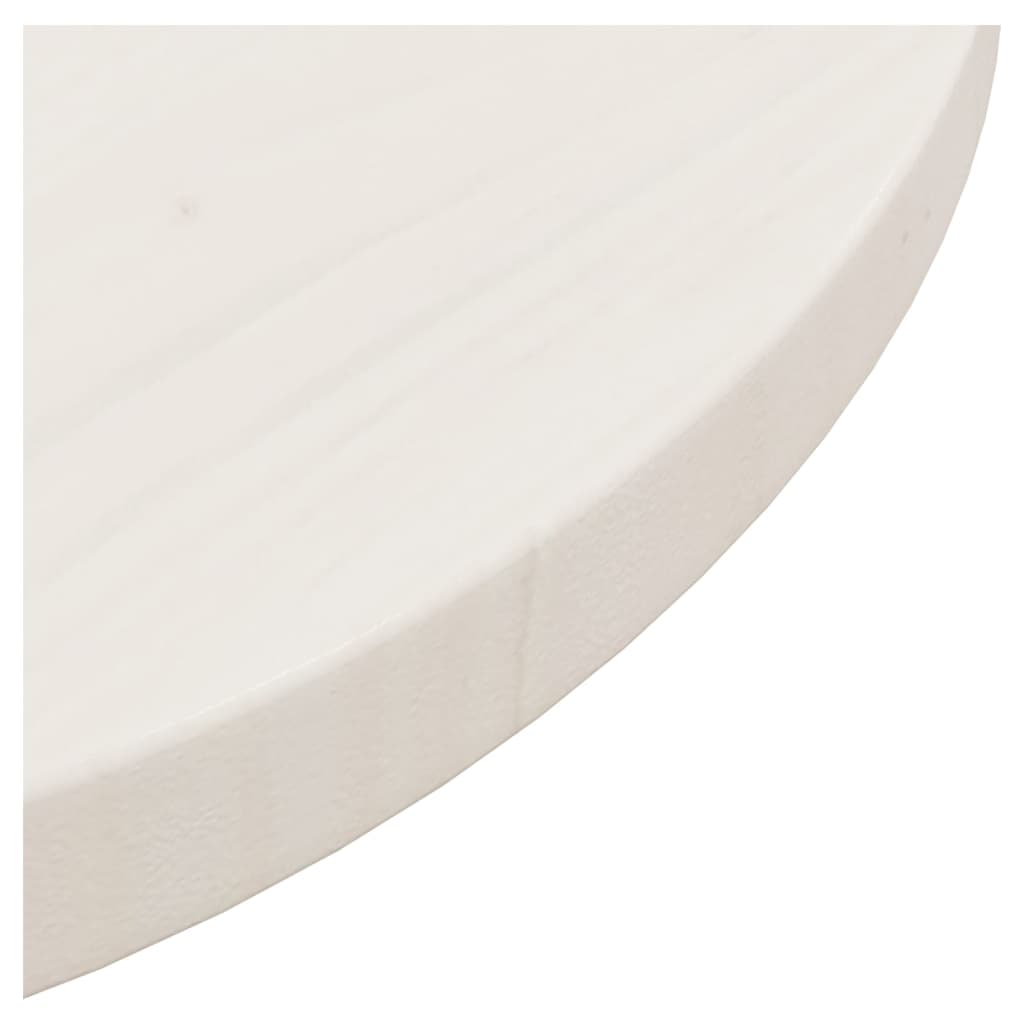 vidaXL Tischplatte Weiß Ø40x2,5 cm Massivholz Kiefer