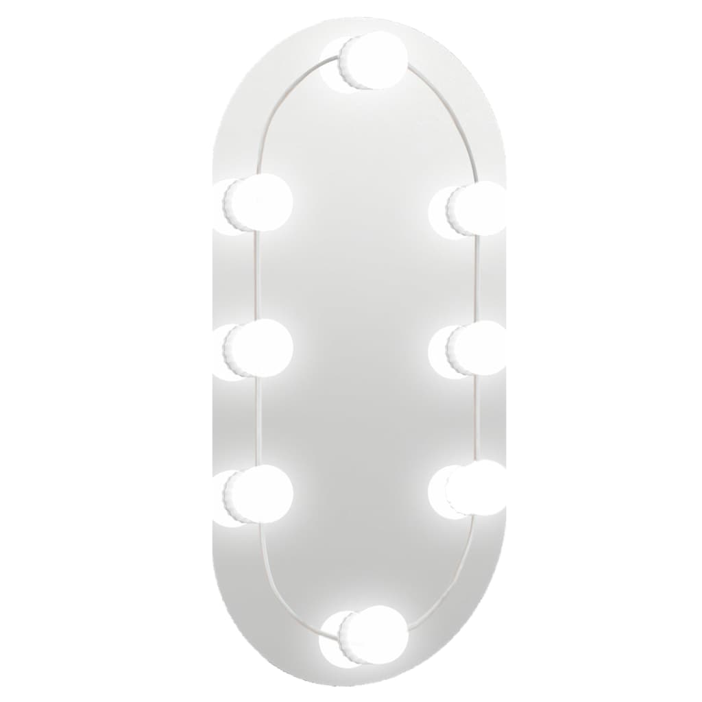 vidaXL Spiegel mit LED-Leuchten 40x20 cm Glas Oval