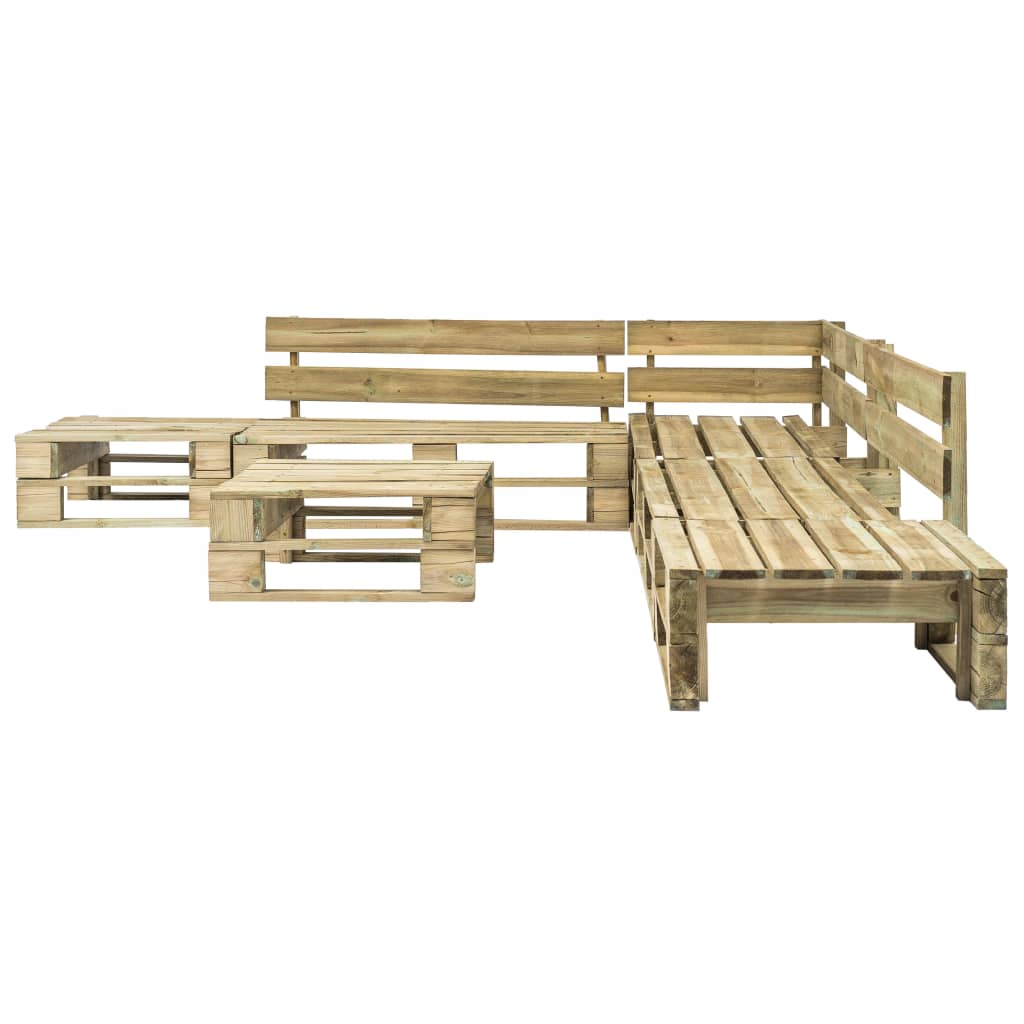 vidaXL 6-tlg. Outdoor-Lounge-Set Paletten mit Kissen in Grau Holz