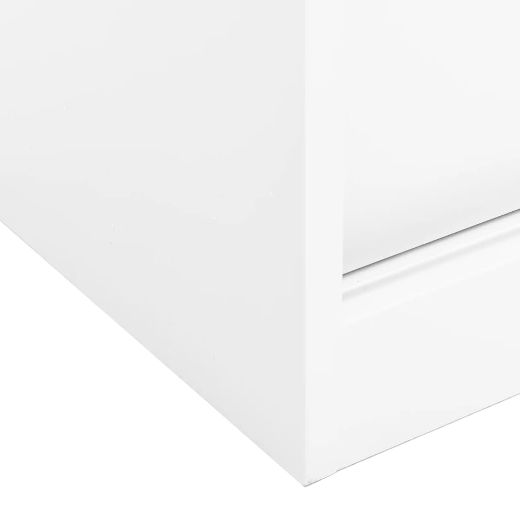 vidaXL Büroschrank mit Schiebetür Weiß 90x40x90 cm Stahl