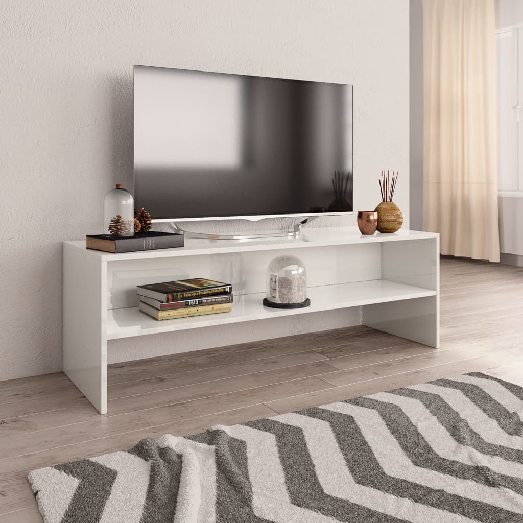 vidaXL TV-Schrank Hochglanz-Weiß 120x40x40 cm Holzwerkstoff