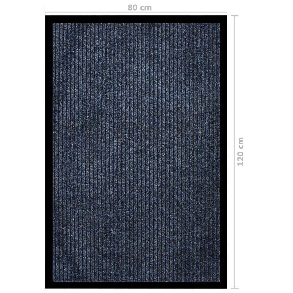 vidaXL Fußmatte Gestreift Blau 80x120 cm