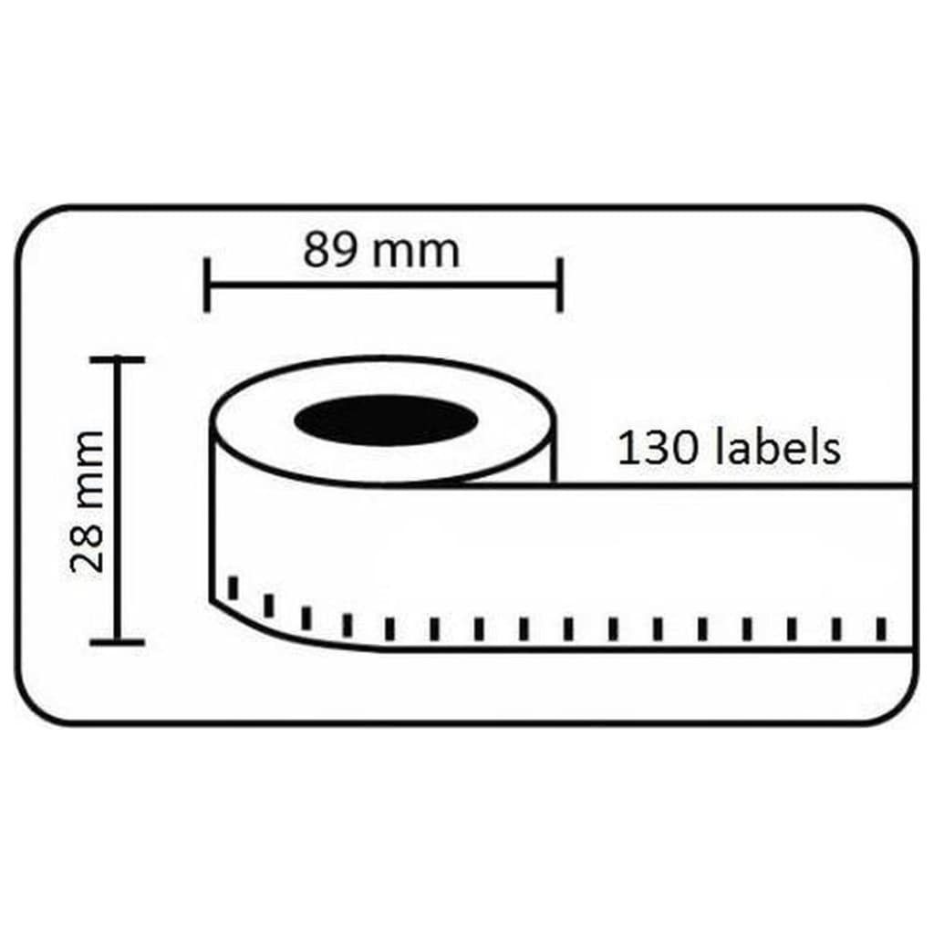 rillstab Etikettenrolle 89x28 mm 12 Rollen Weiß