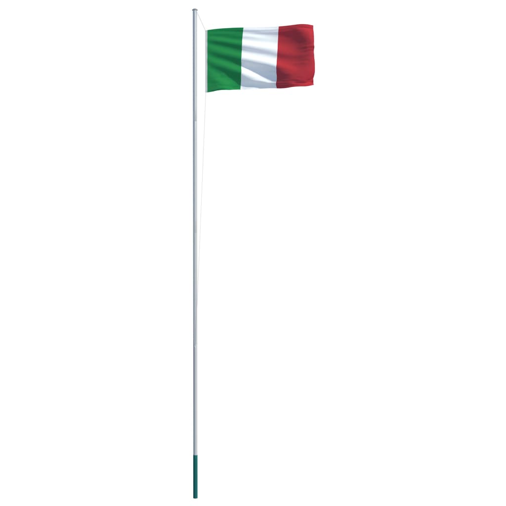 vidaXL Flagge Italiens und Mast Aluminium 6,2 m
