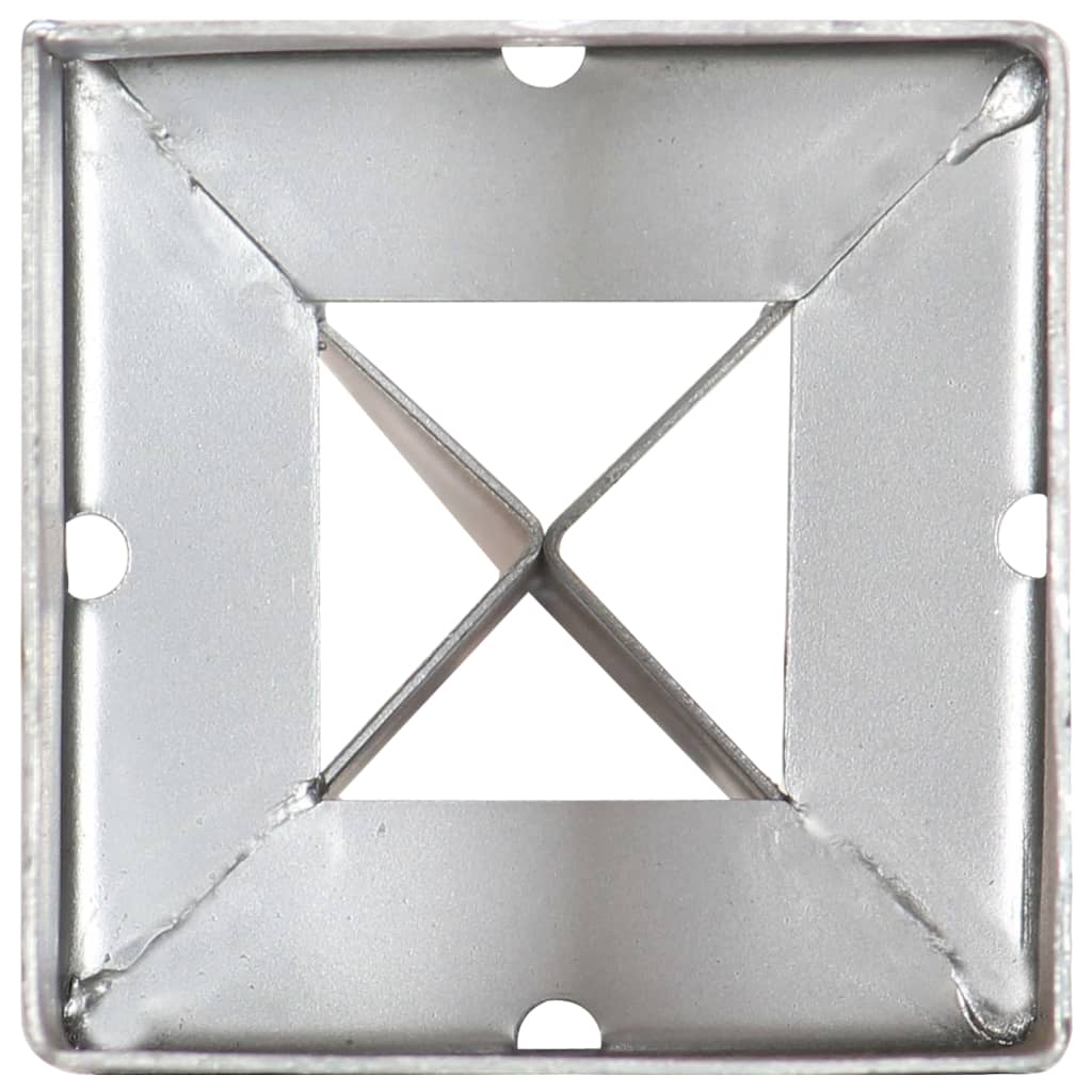 vidaXL Erdspieße 12 Stk. Silbern 9×9×90 cm Verzinkter Stahl