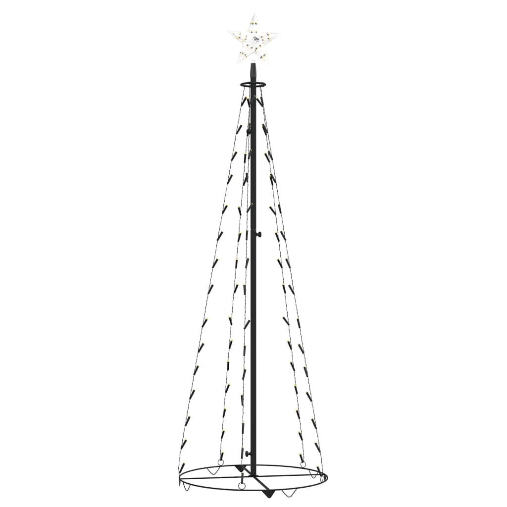 vidaXL Weihnachtsbaum Kegelform 70 LEDs Deko Warmweiß 50x120 cm