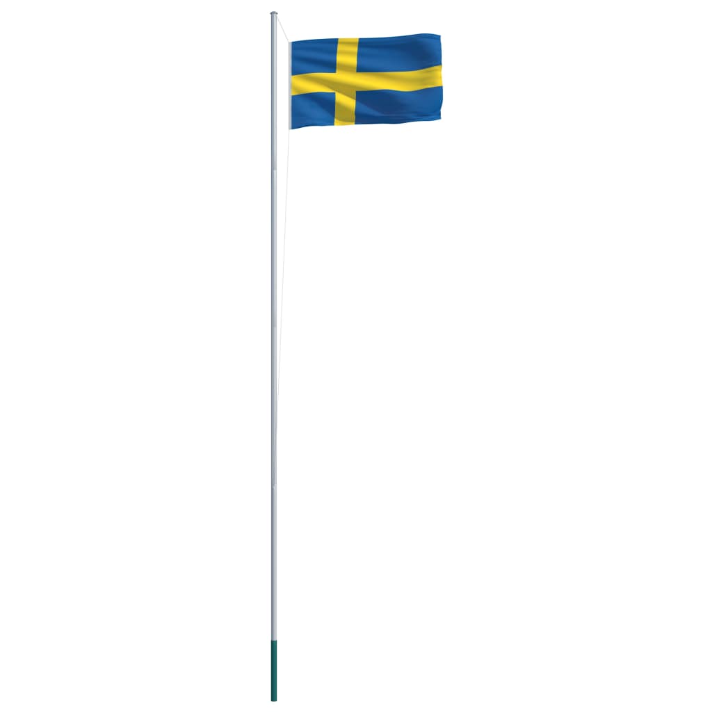 vidaXL Flagge Schwedens und Mast Aluminium 6,2 m