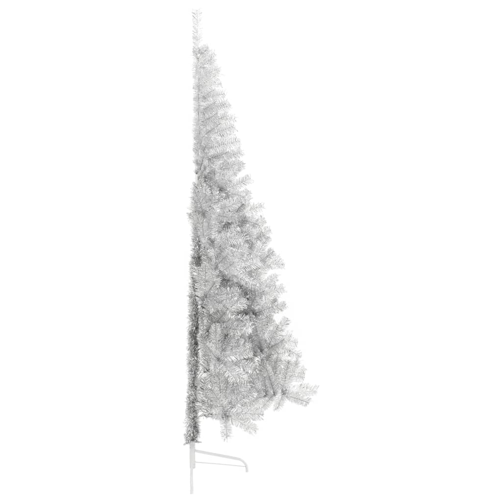 vidaXL Künstlicher Weihnachtsbaum mit Ständer Silber 210 cm PET