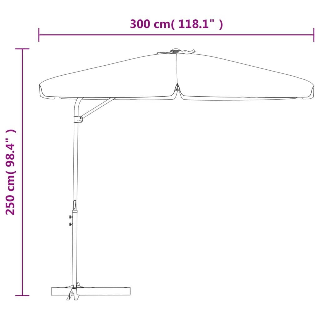 vidaXL Sonnenschirm mit Stahl-Mast 300 cm Grün