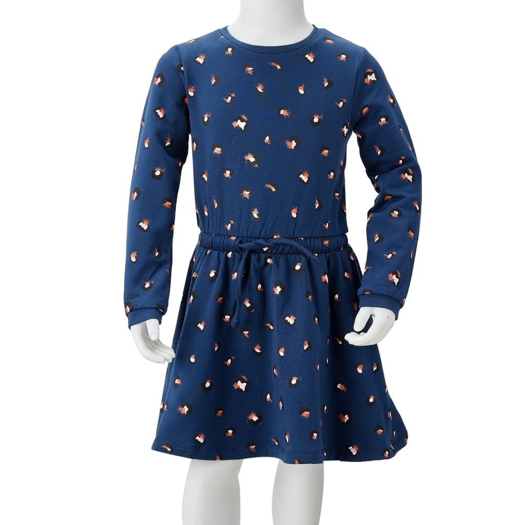 Kinderkleid mit Langen Ärmeln Marineblau 92