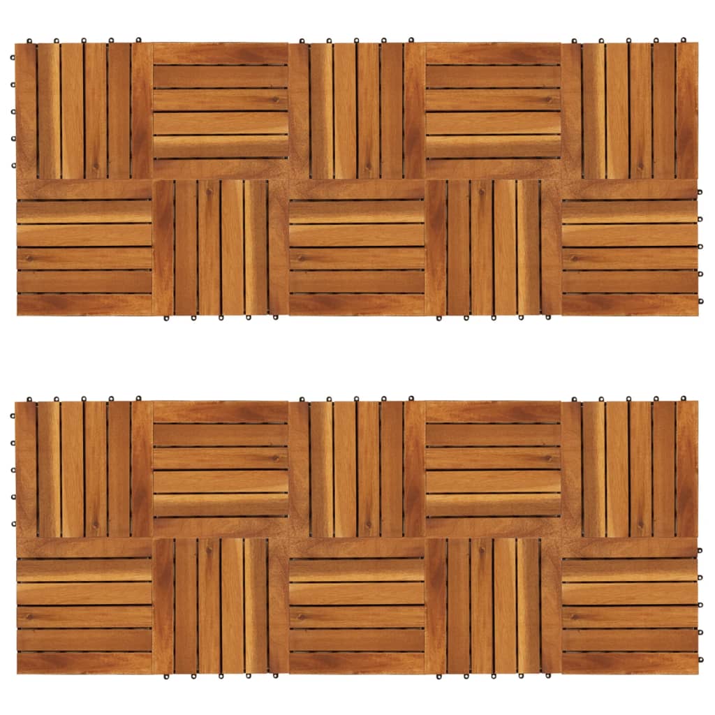 vidaXL Terrassenfliesen 20er Set Vertikales Muster 30 x 30 cm Akazie