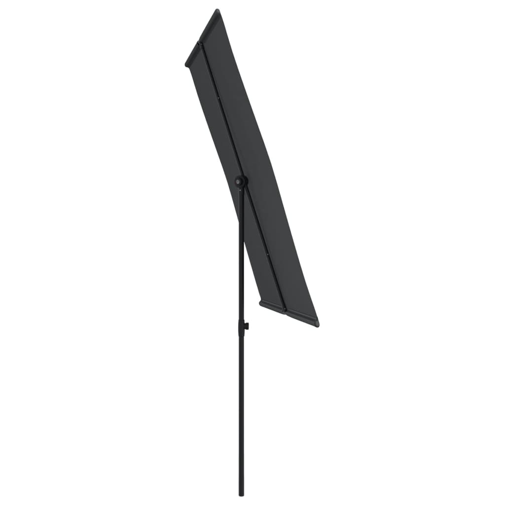 vidaXL Sonnenschirm mit Aluminium-Mast 2x1,5 m Schwarz