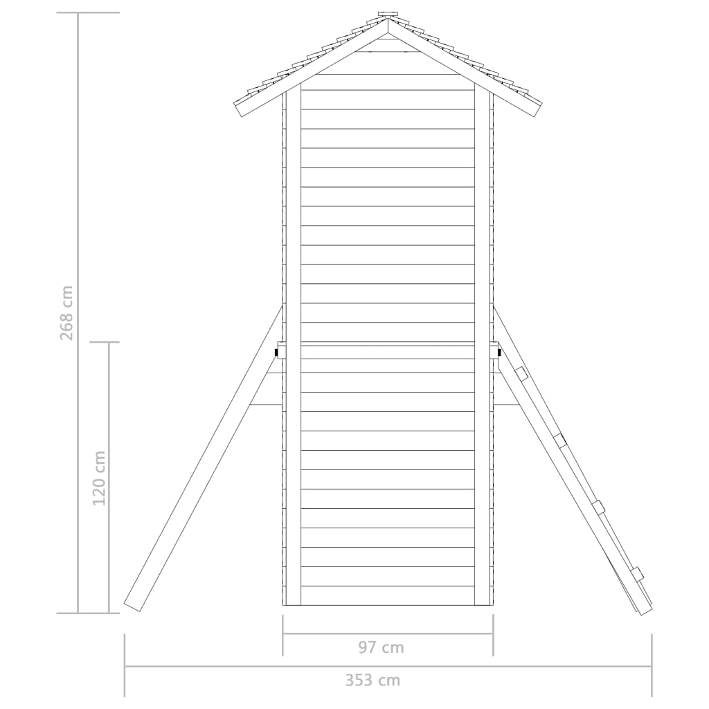 vidaXL Spielturm 390x353x268 cm Imprägniertes Holz