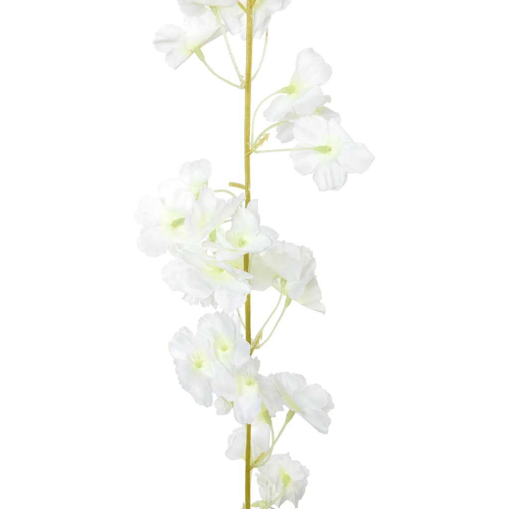 vidaXL Künstliche Blumengirlanden 6 Stk. Weiß 180 cm