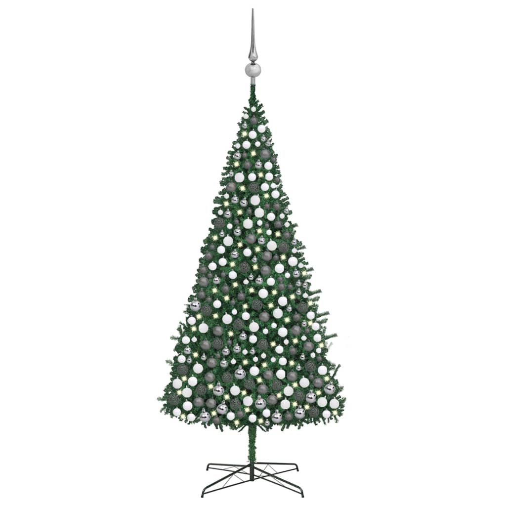 vidaXL Künstlicher Weihnachtsbaum Beleuchtung & Kugeln LEDs 400cm Grün