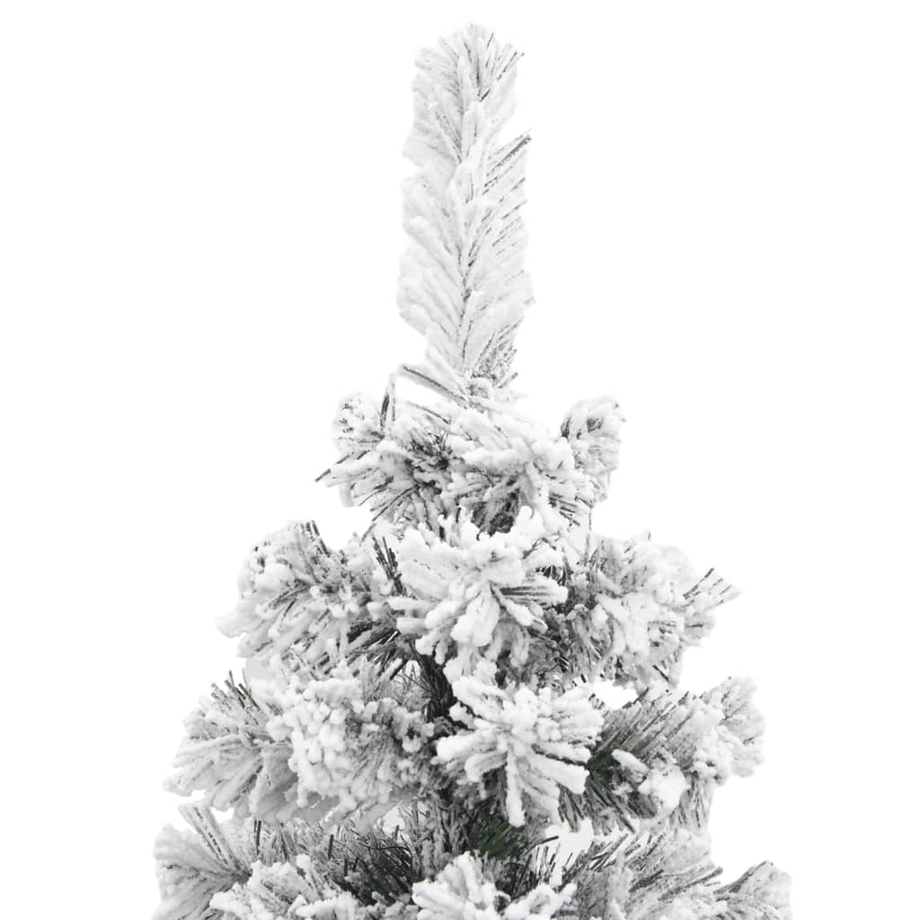 vidaXL Künstlicher Weihnachtsbaum Schlank mit Schnee Grün 240 cm PVC