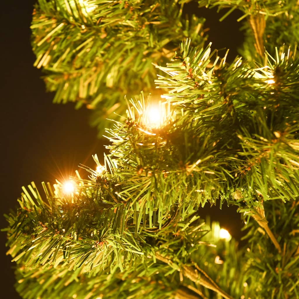 vidaXL Spiral-Weihnachtsbaum mit Beleuchtung und Topf Grün 120 cm