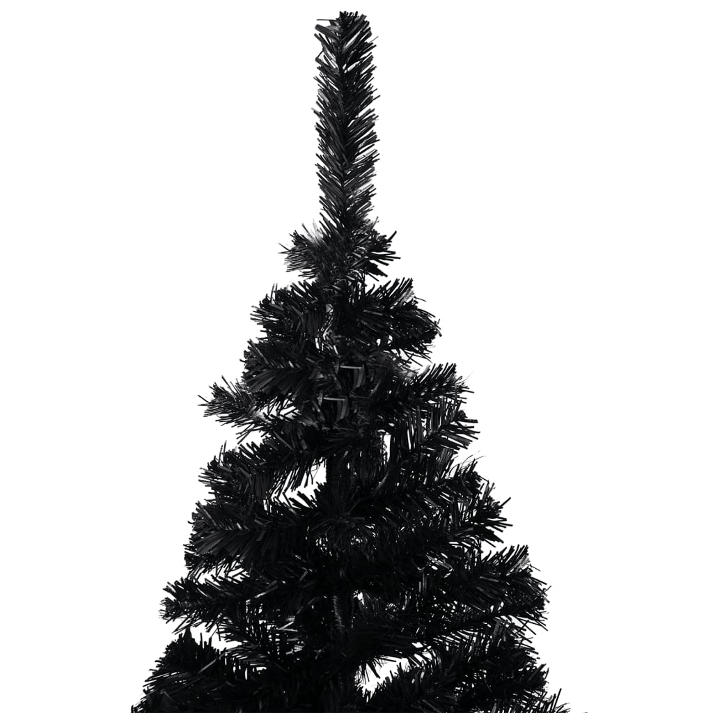 vidaXL Künstlicher Weihnachtsbaum Beleuchtung & Ständer Schwarz 120 cm