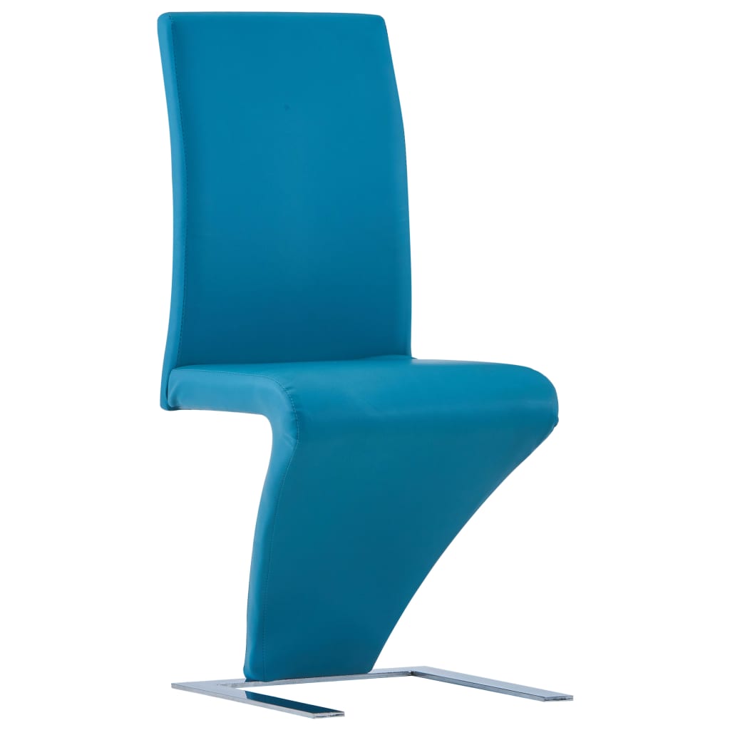 vidaXL Esszimmerstühle in Zick-Zack-Form 4 Stk. Blau Kunstleder
