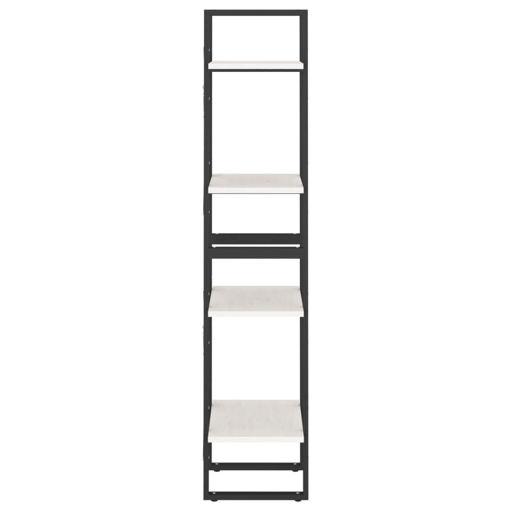 vidaXL Bücherregal 4 Fächer Weiß 40x30x140 cm Kiefer Massivholz