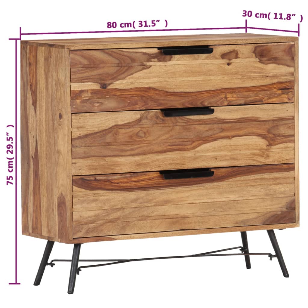 vidaXL Sideboard 80 x 30 x 75 cm Massivholz Palisander