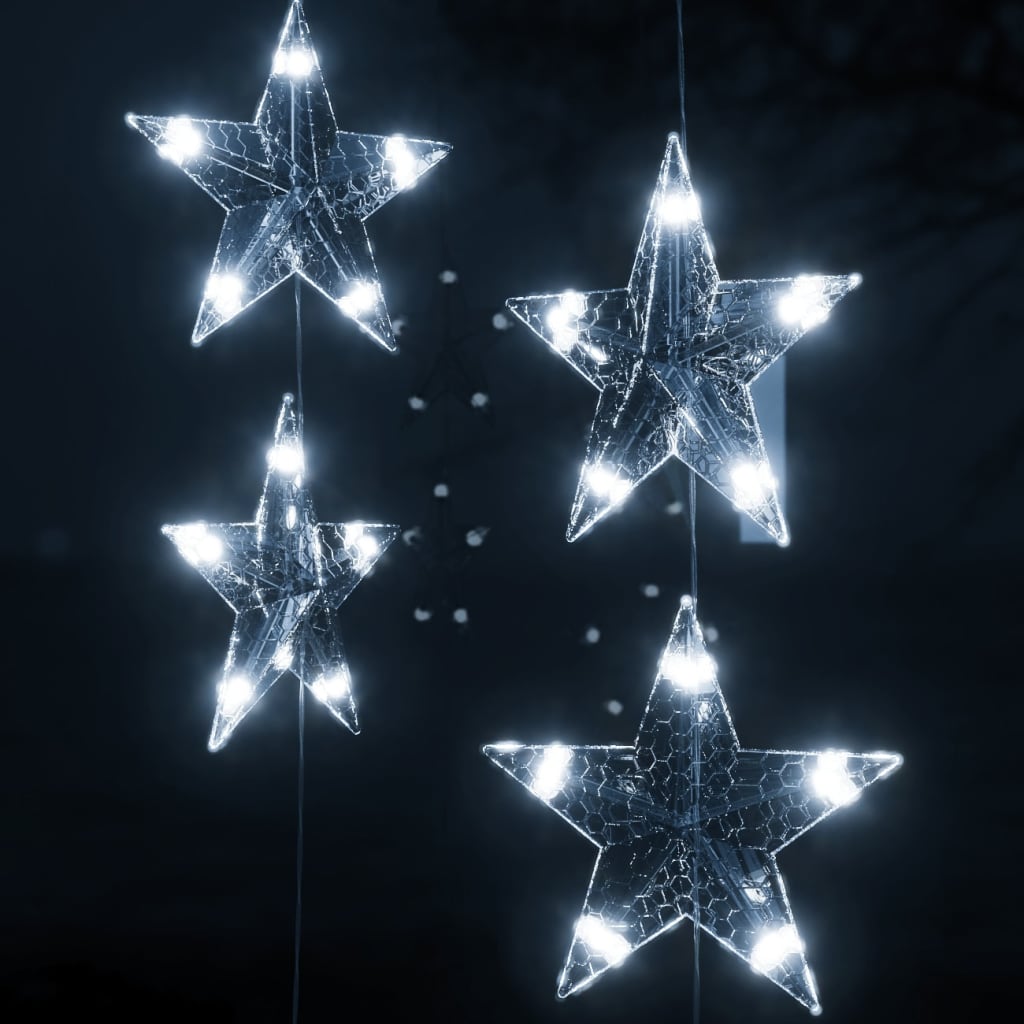 vidaXL LED Sternenvorhang Lichterkette 500 LED Kaltweiß 8 Funktionen