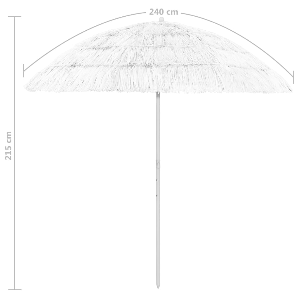 vidaXL Hawaii Sonnenschirm Weiß 240 cm