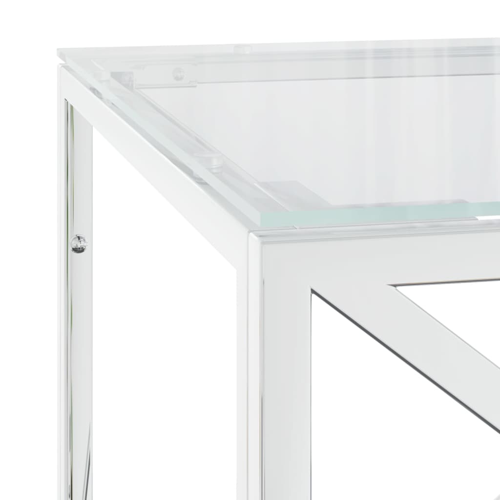 vidaXL Couchtisch 110x45x45 cm Edelstahl und Glas