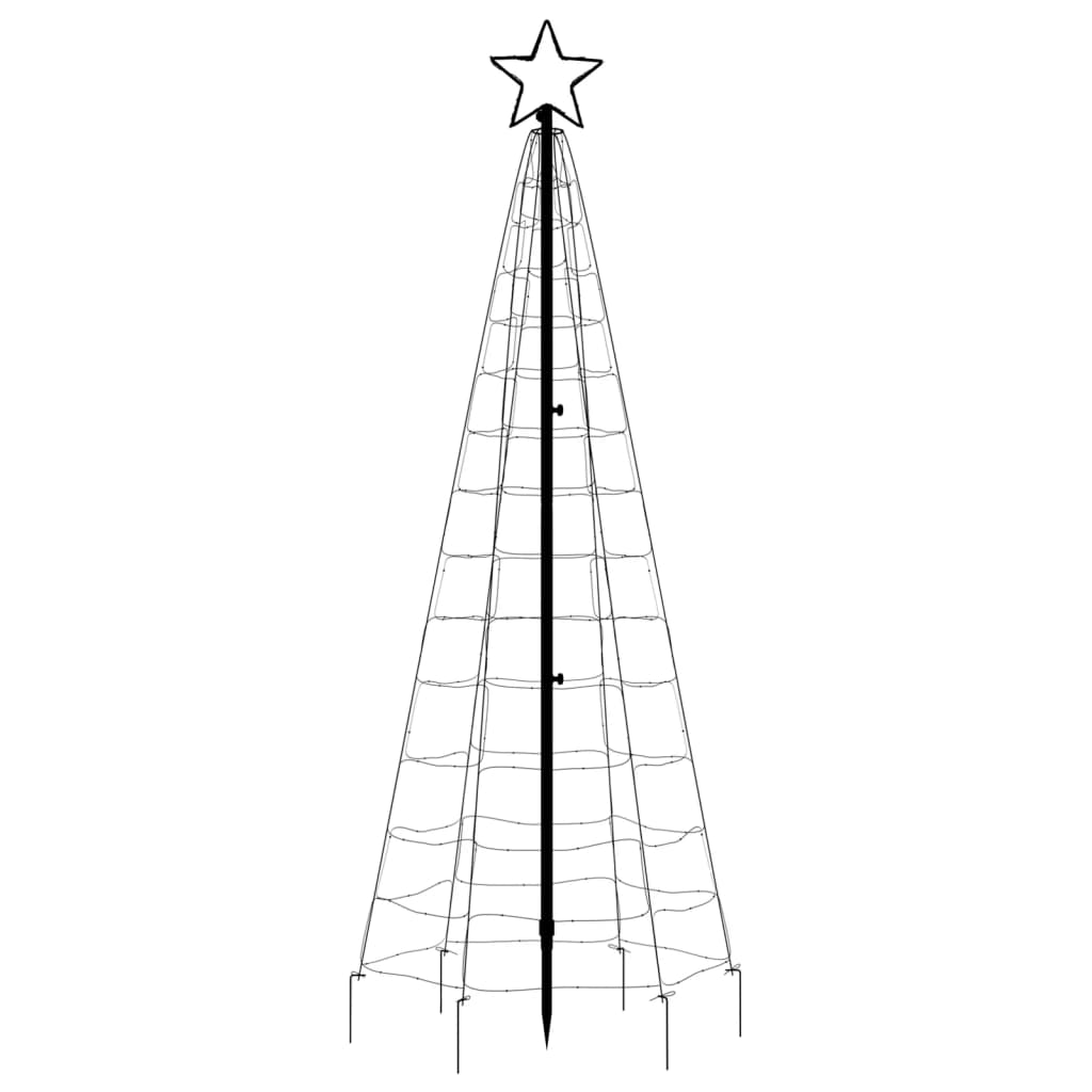 vidaXL LED-Weihnachtsbaum mit Erdspießen 220 LEDs Mehrfarbig 180 cm