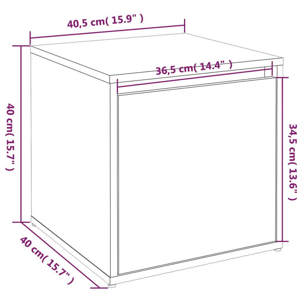 vidaXL Schubladenbox Betongrau 40,5x40x40 cm Holzwerkstoff