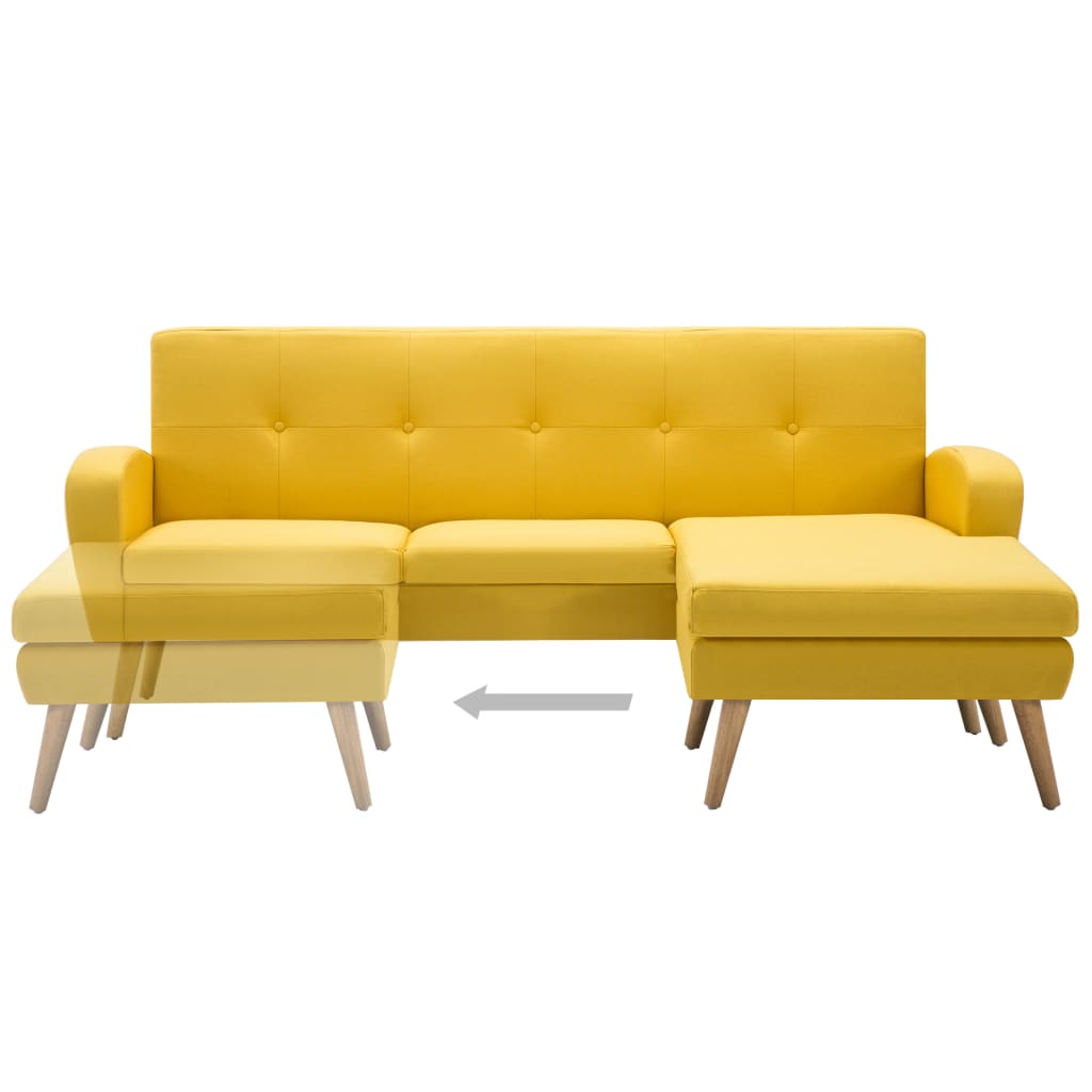 vidaXL Sofa in L-Form Stoffbezug 186 x 136 x 79 cm Gelb