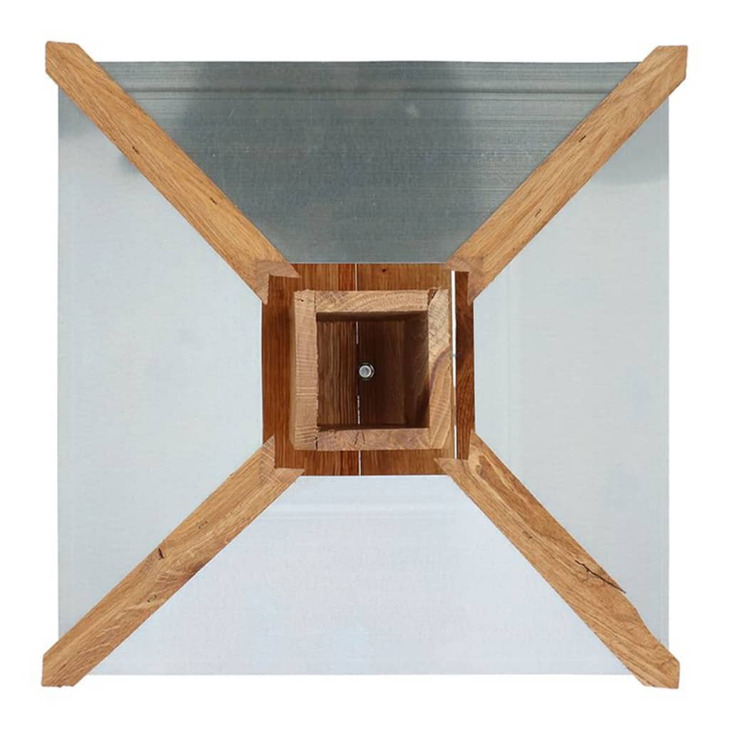 Esschert Design Vogel-Futterhaus mit Silo und Quadratischem Dach Stahl